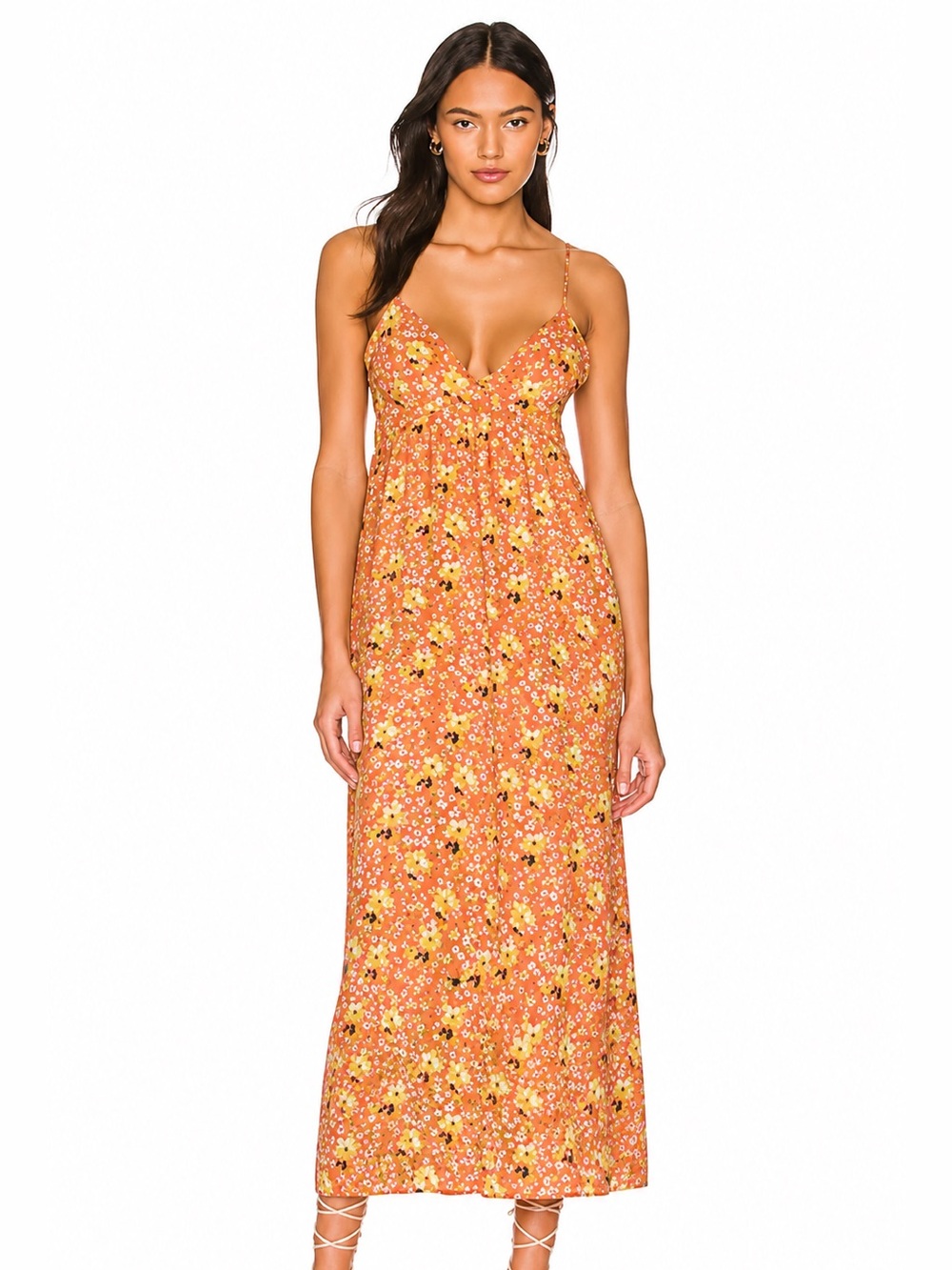 RESA Avery Maxi Dress Multi Floral Spaghetti Strap Size M NWT